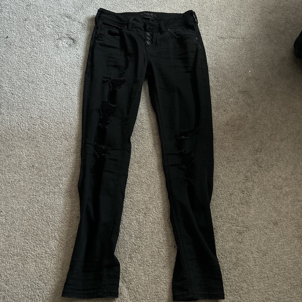 black ripped skinny jeans from silver jeans co. size xs/small